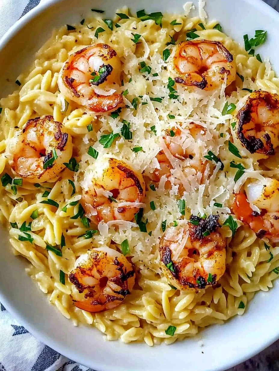 Parmesan Orzo with Shrimp