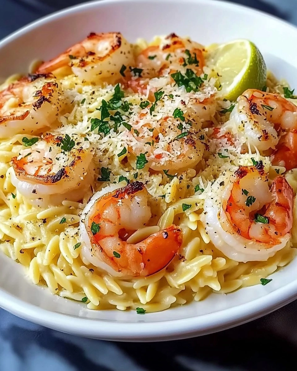 Parmesan Orzo with Shrimp