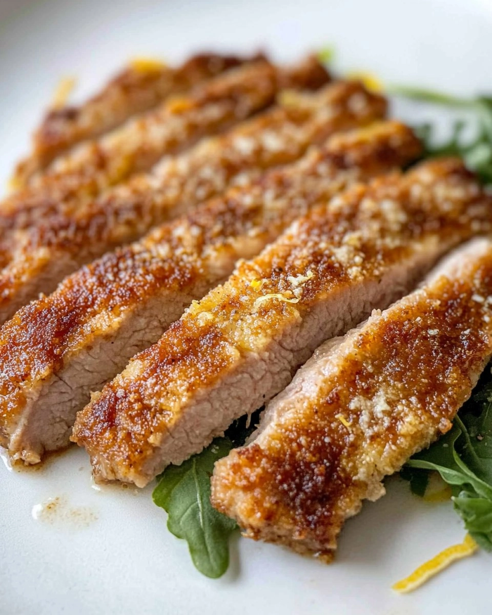 Pork Milanese with Lemon Parmesan Arugula