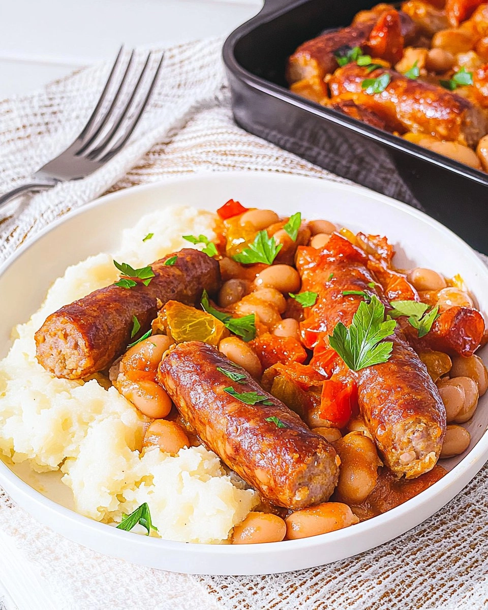Sausage, Butter Bean & Tomato Tray Bake