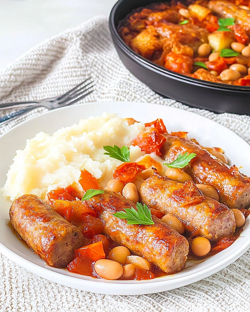 Sausage, Butter Bean & Tomato Tray Bake