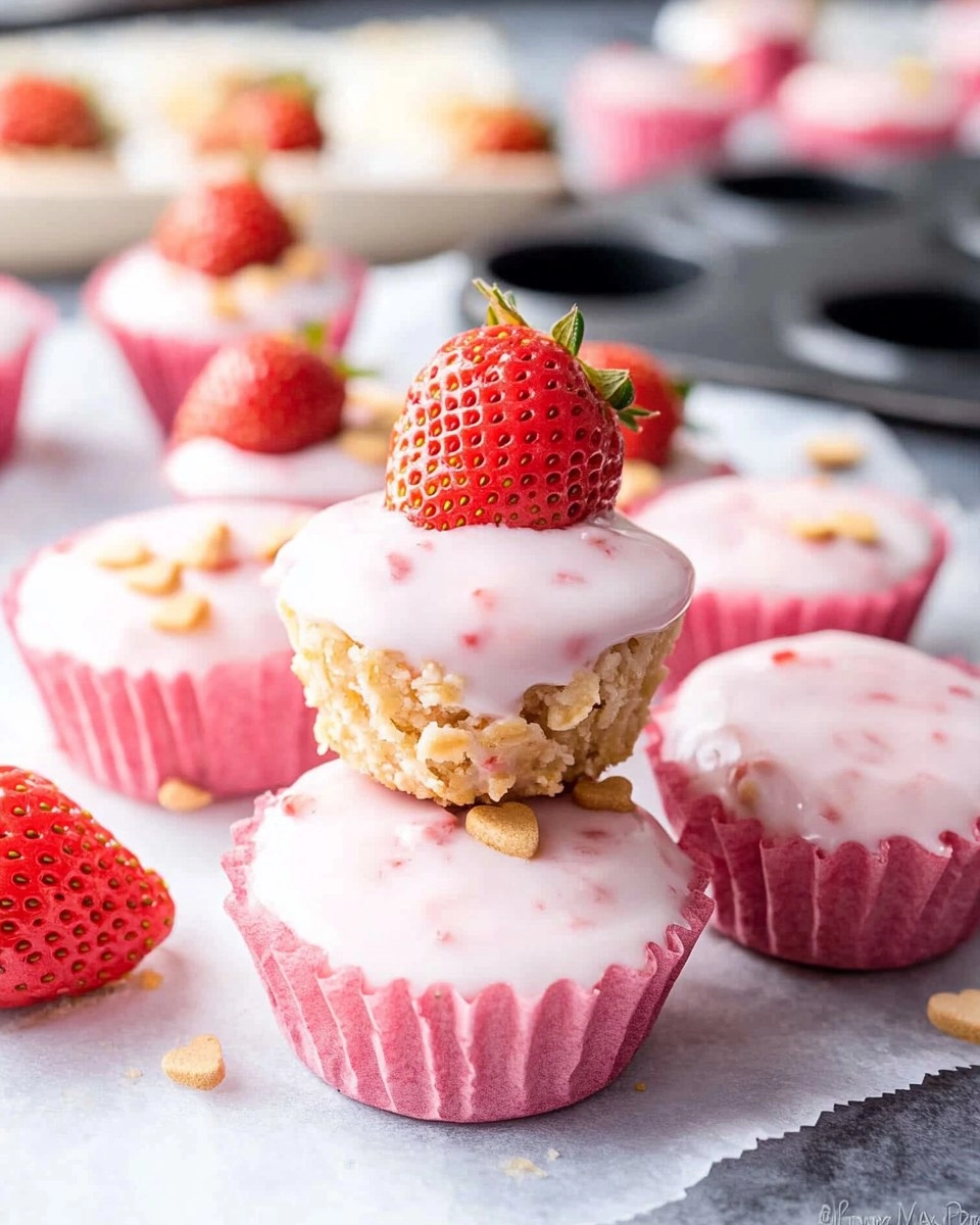 Valentine strawberry yogurt bites