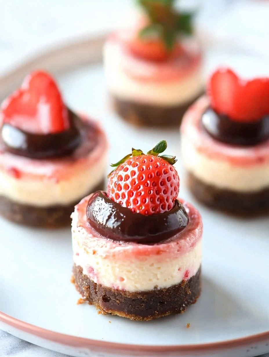 Valentine’s Day Chocolate Strawberry Mini Cheesecakes