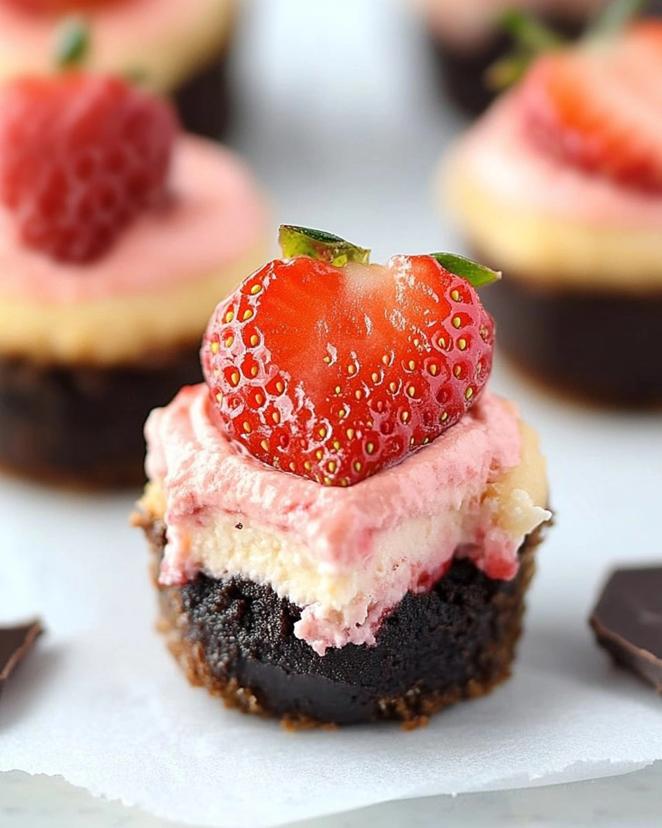 Valentine’s Day Chocolate Strawberry Mini Cheesecakes