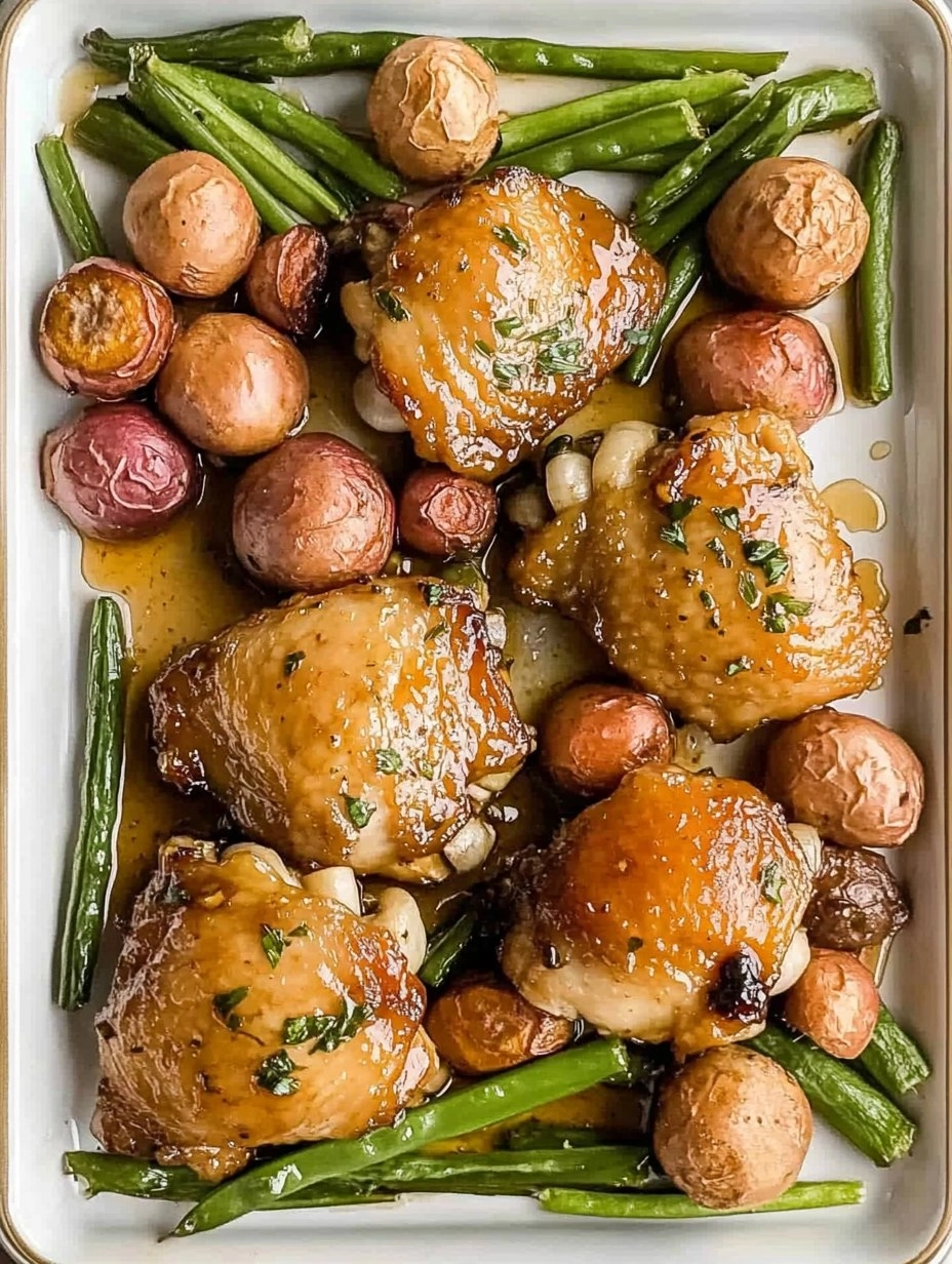 Baked Honey Garlic Chicken Thighs with Veggies