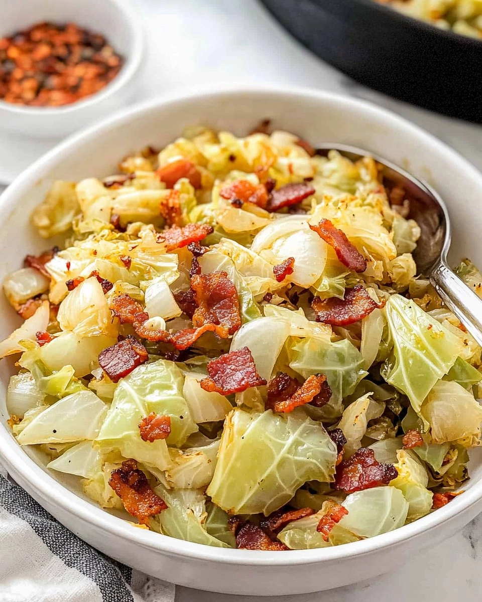Crispy Pan-Fried Cabbage with Bacon & Onions