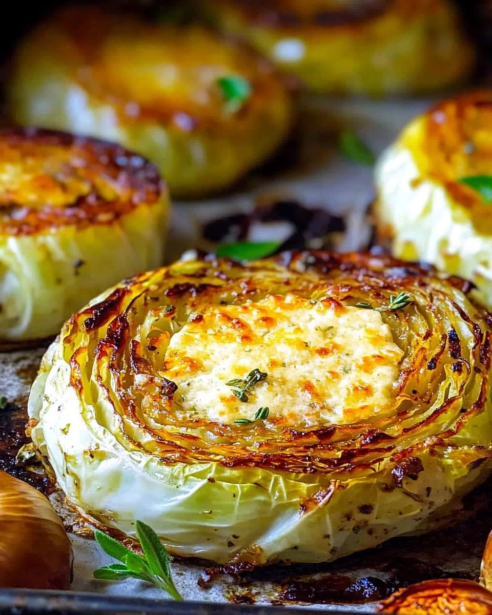Crispy Roasted Parmesan Cabbage Steaks with Garlic Herb Butter