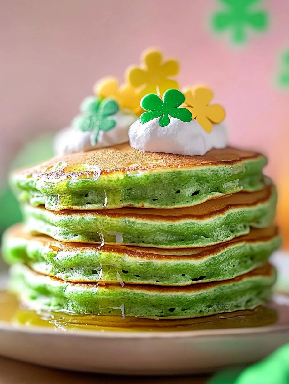 Fluffy St. Patricks Day Green Buttermilk Pancakes