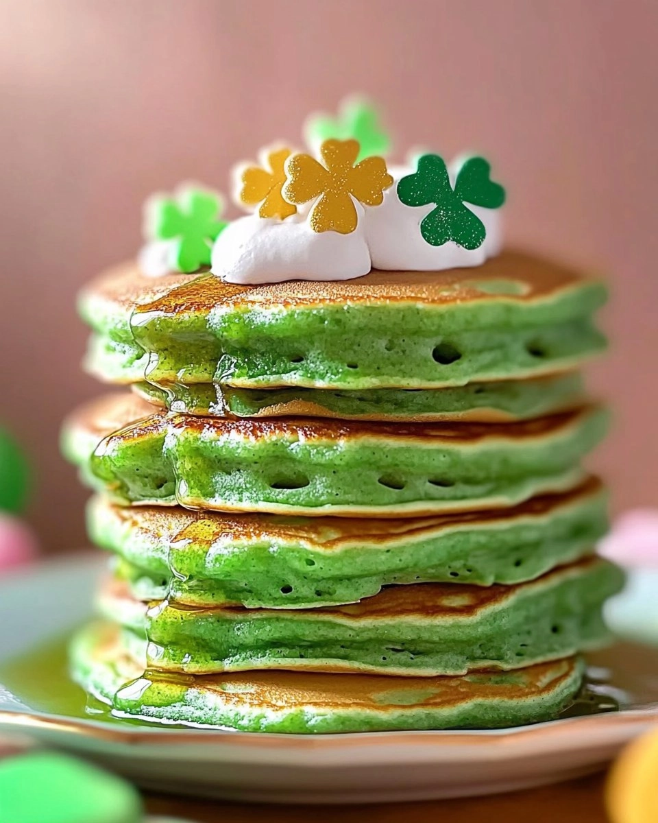 Fluffy St. Patricks Day Green Buttermilk Pancakes