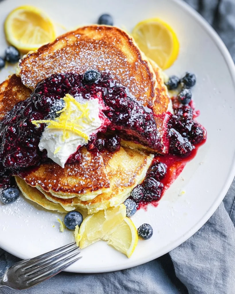 Lemon-Ricotta-Pancakes-with-Warm-Berry-Compote-Recipe