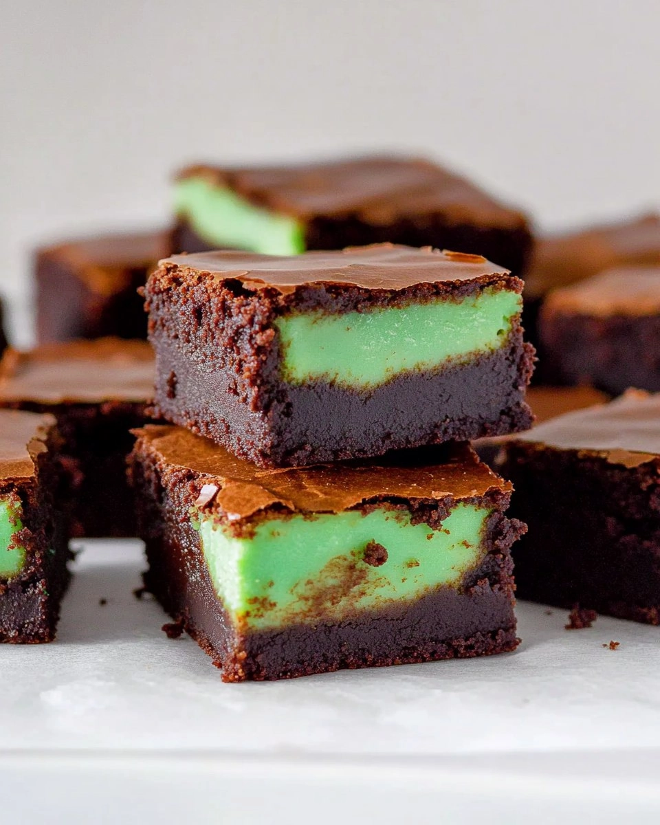 Mint Chocolate Brownies | Easy St Patrick's Day Fudgy Brownies