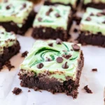 Mint-Chocolate-Chip-Brownies-with-Green-Swirl-Frosting-Recipe