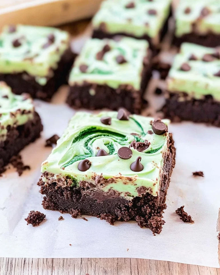 Mint Chocolate Chip Brownies with Green Swirl Frosting 78 Mint-Chocolate-Chip-Brownies-with-Green-Swirl-Frosting-Recipe