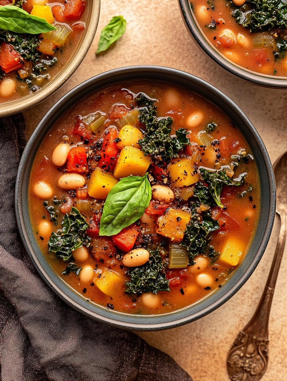 One-Pot Creamy Tuscan White Bean & Kale Soup