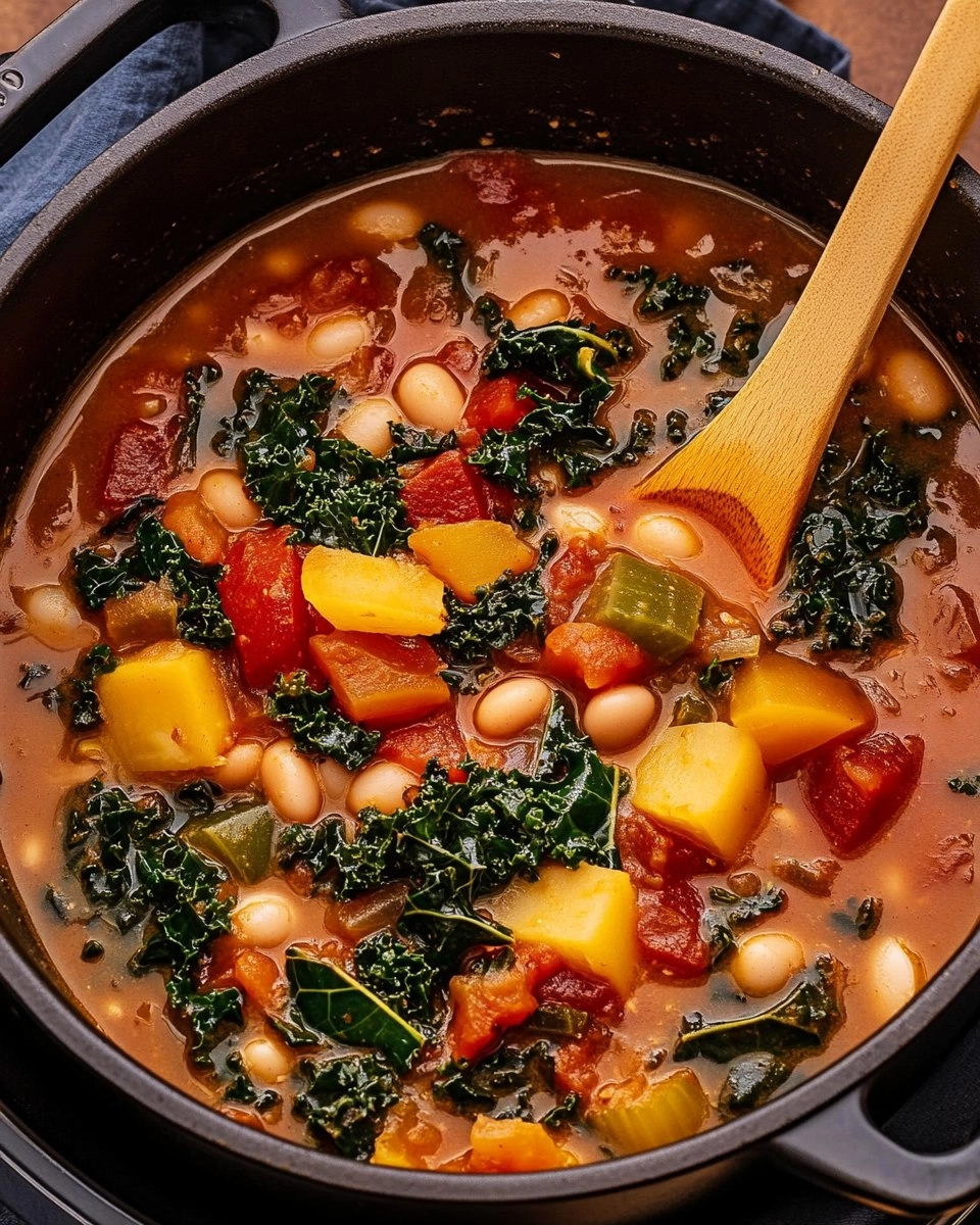 One-Pot Creamy Tuscan White Bean & Kale Soup