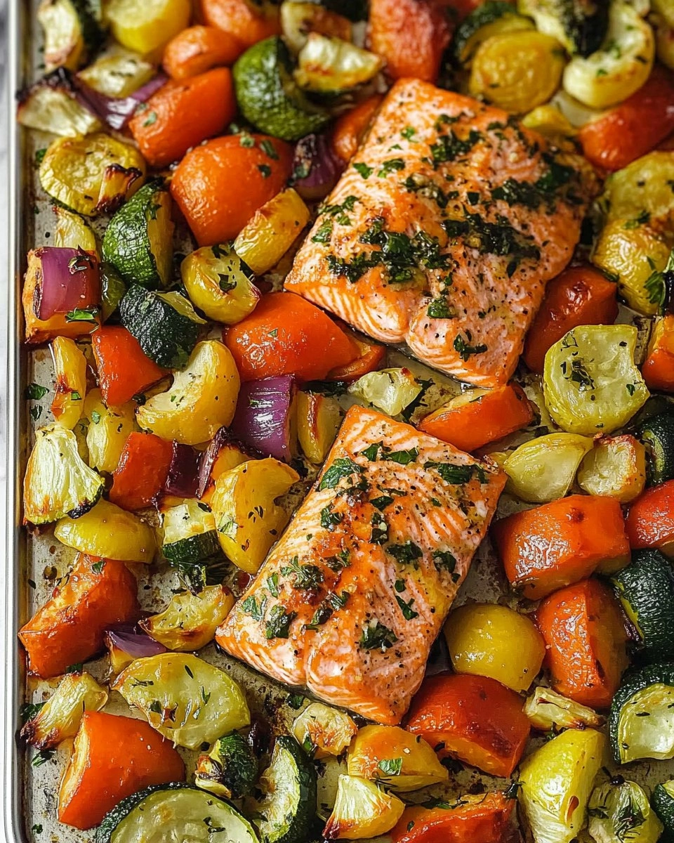 Sheet Pan Salmon | Baked Salmon with Roasted Vegetables