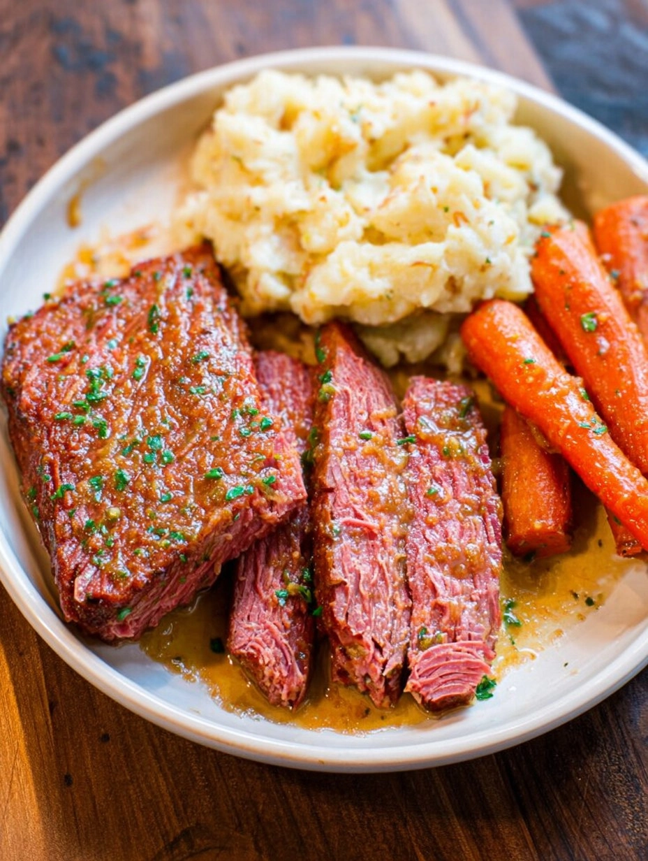 Slow Cooker Maple Mustard Corned Beef