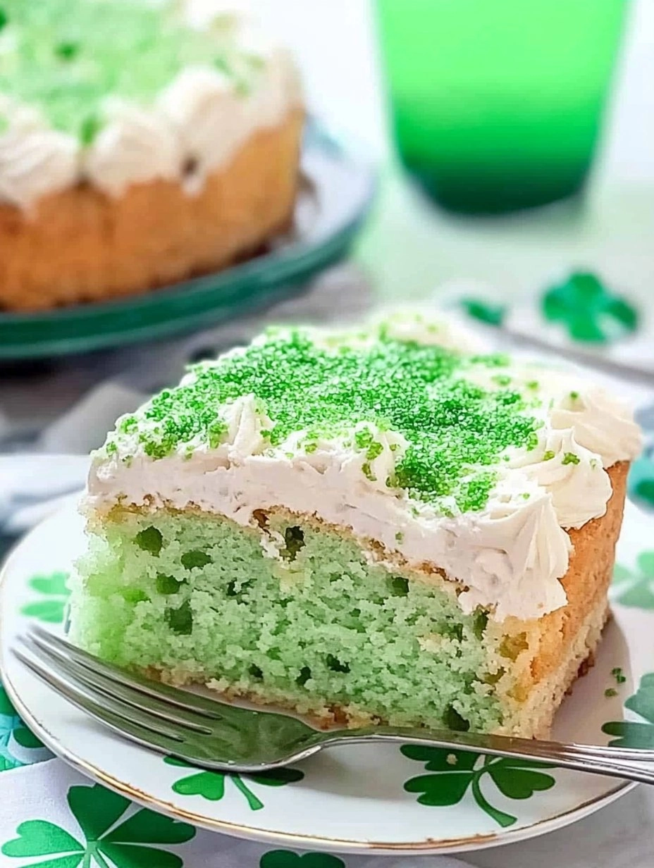 St. Patricks Day Lime Poke Cake