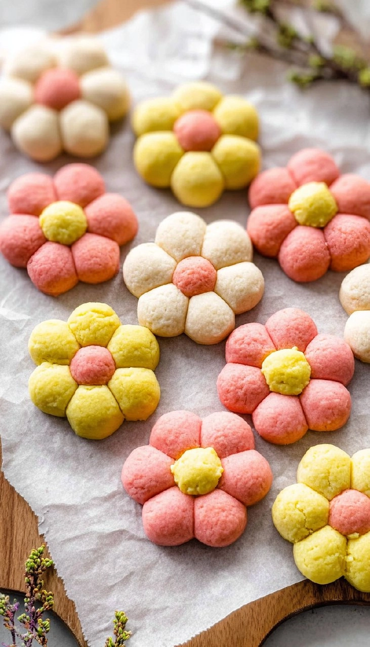 3-Ingredient Flower Shortbread Cookies | Buttery Mother's Day Gift Cookies