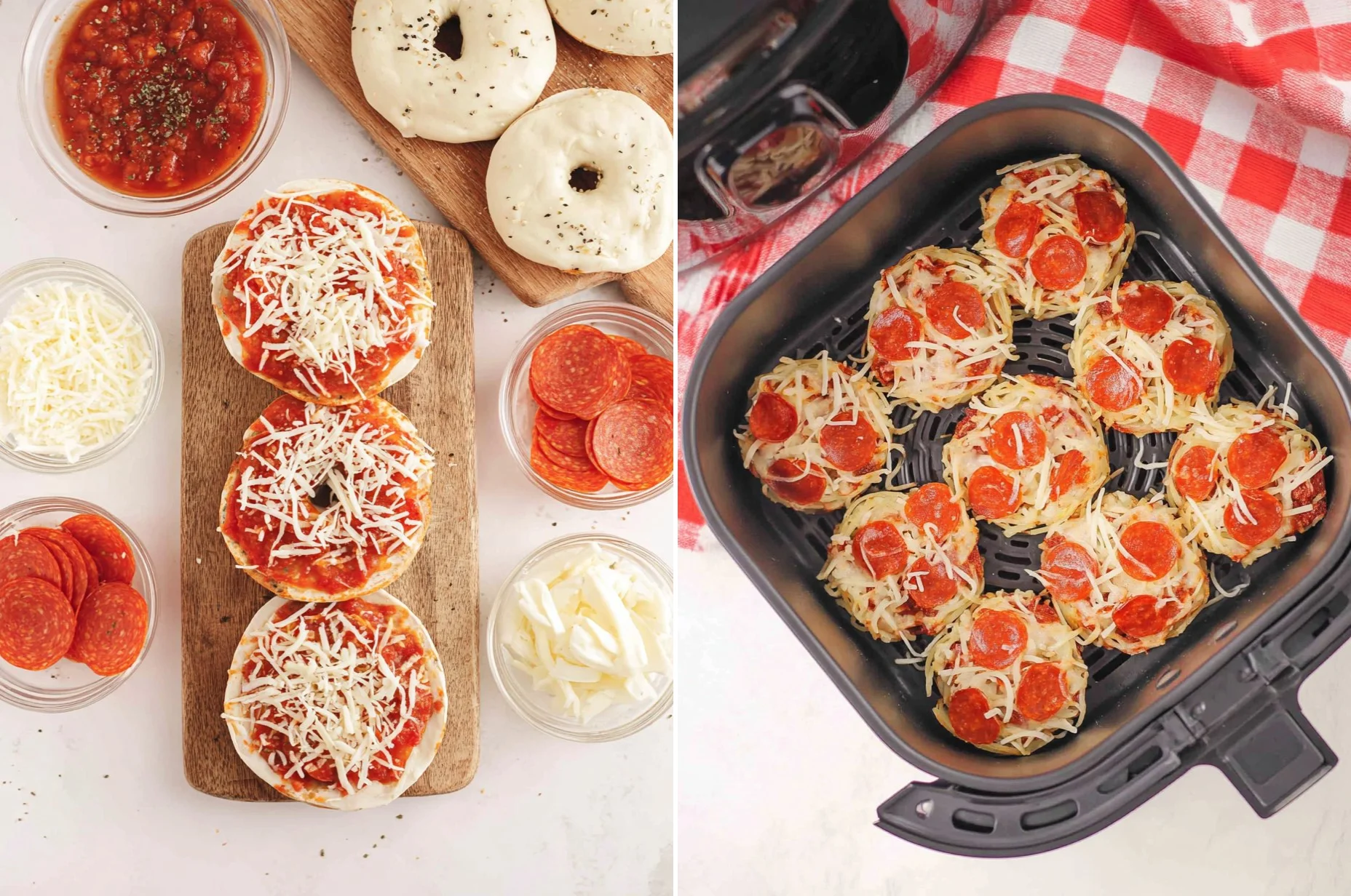 Air Fryer Bagel Pizza