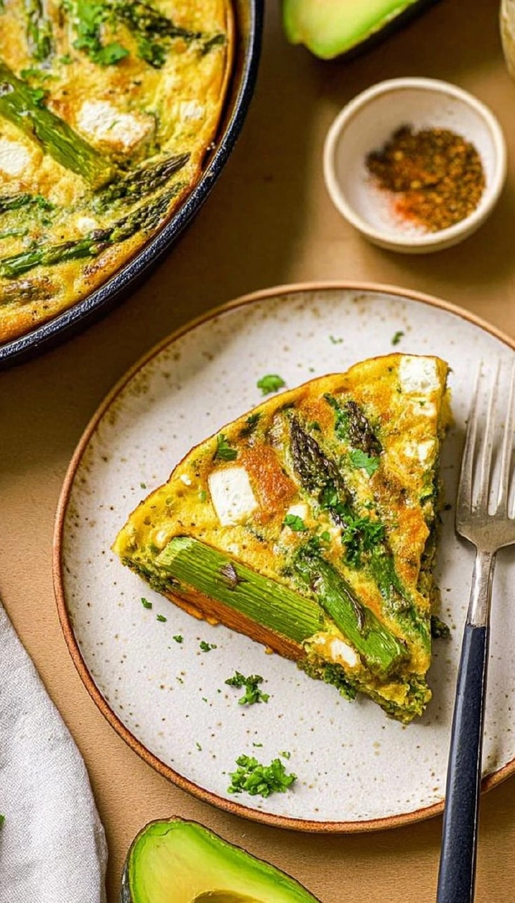 Asparagus Frittata with Goat Cheese & Sweet Potatoes