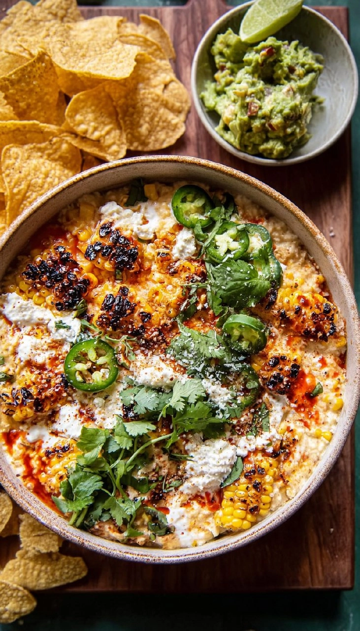 Cinco de Mayo Street Corn Dip & Guacamole Board