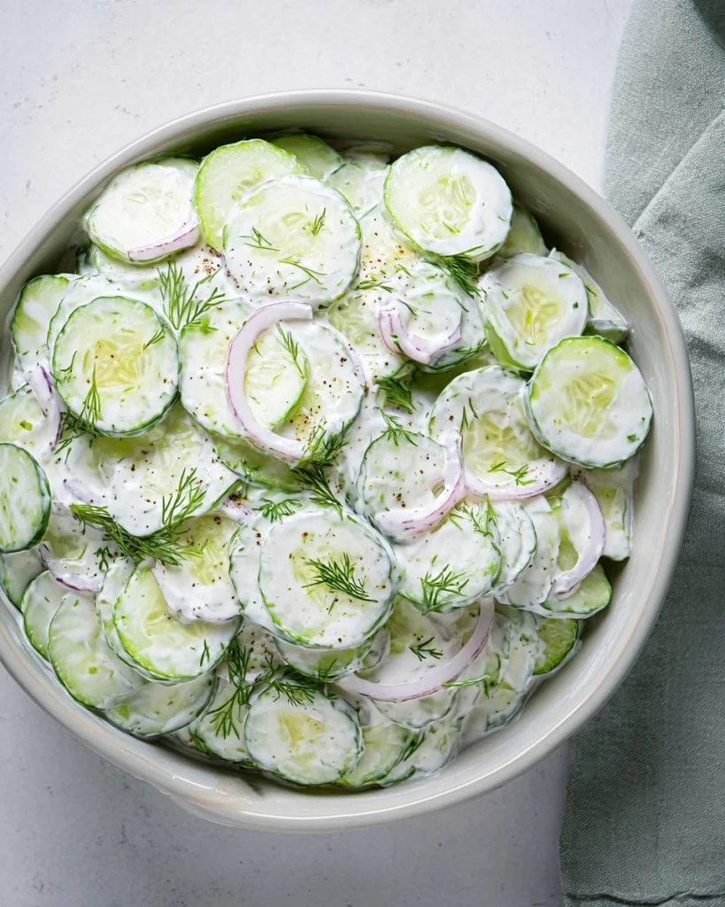 Creamy-Cucumber-Salad-with-Sour-Cream-Dill-Recipe