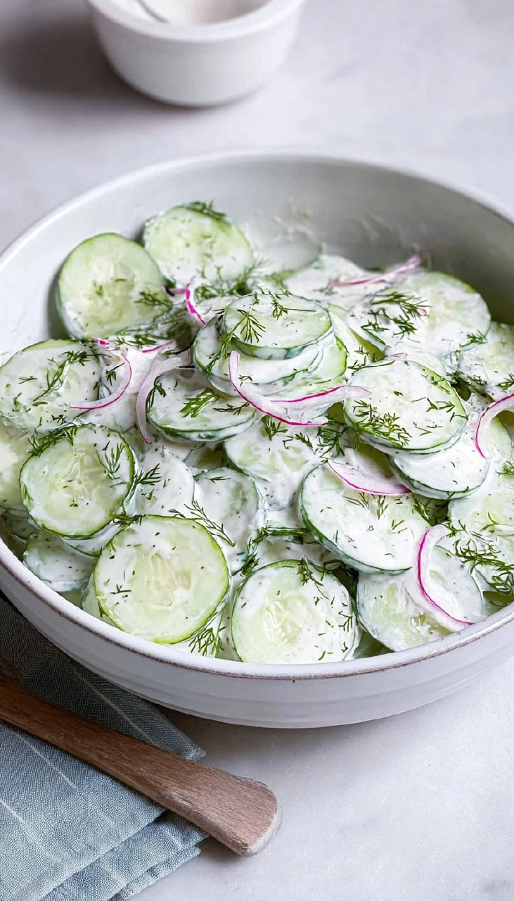 Creamy Cucumber Salad with Sour Cream & Dill 65 Creamy Cucumber Salad with Sour Cream & Dill