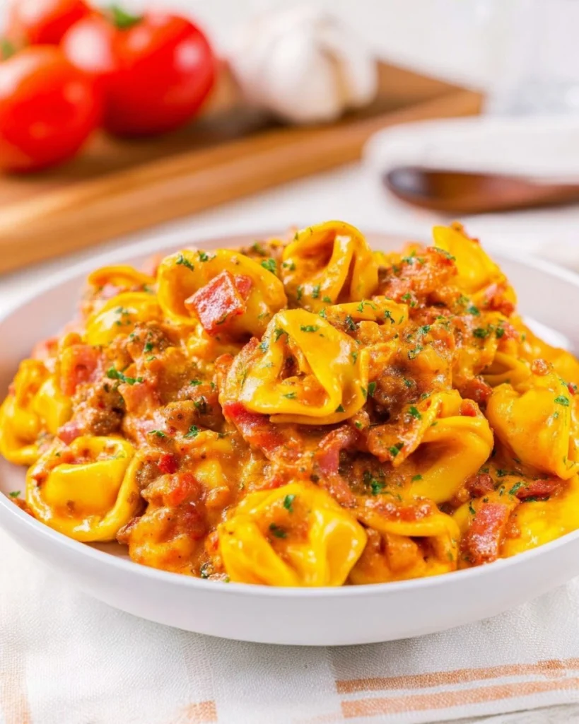 Crockpot-Bacon-Cheeseburger-Tortellini-Recipe