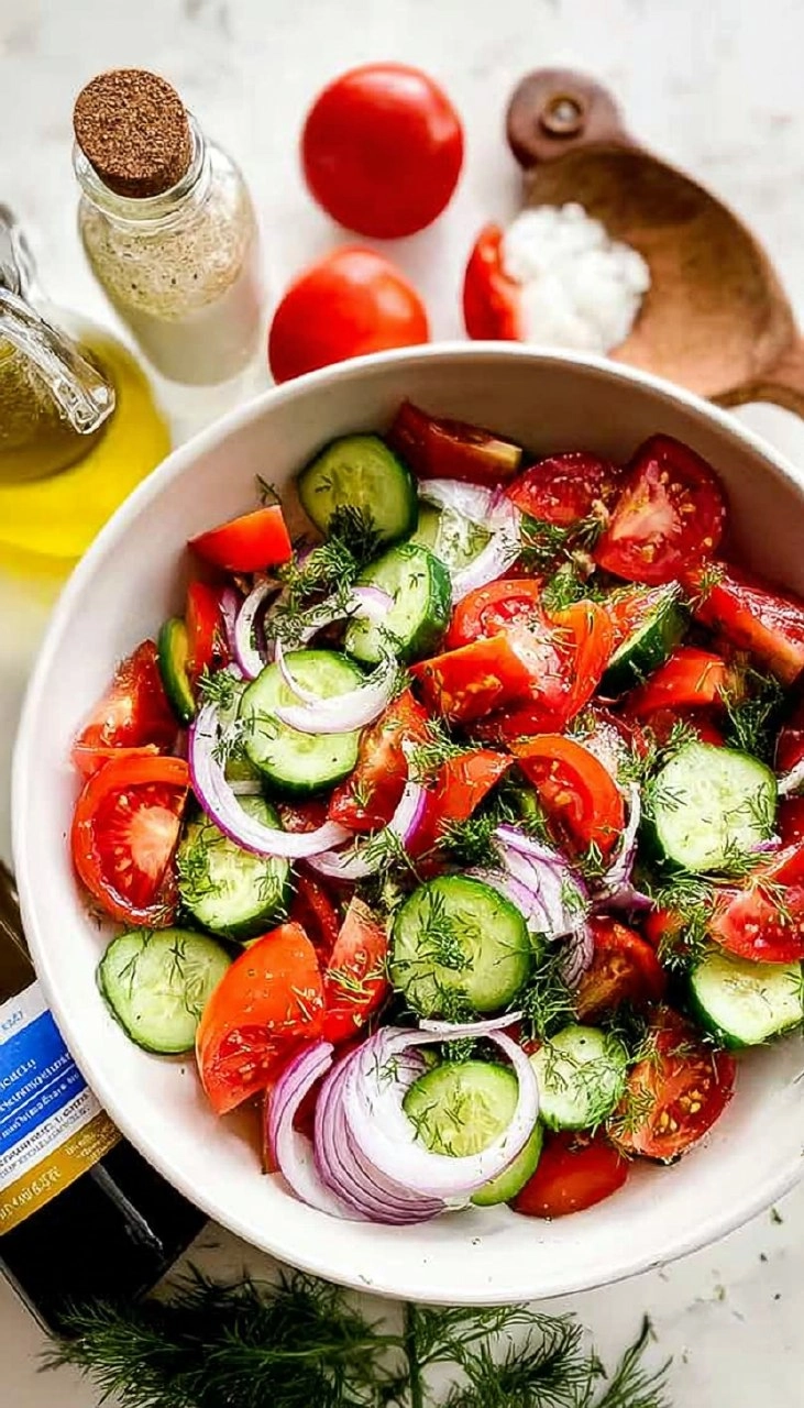 Easy Cucumber Tomato Dill Salad