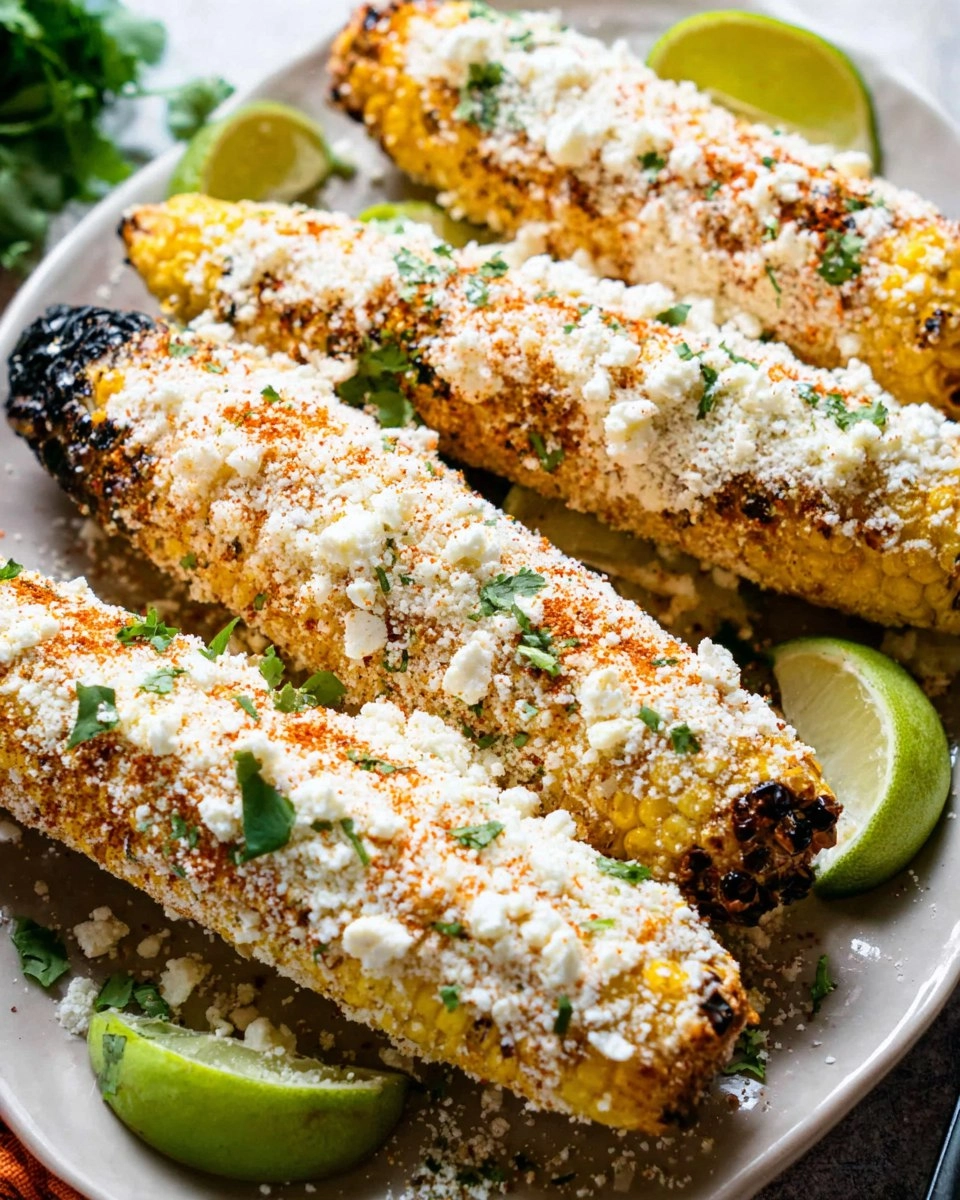 Elote | Grilled Mexican Street Corn with Cotija Cheese & Chili Lime