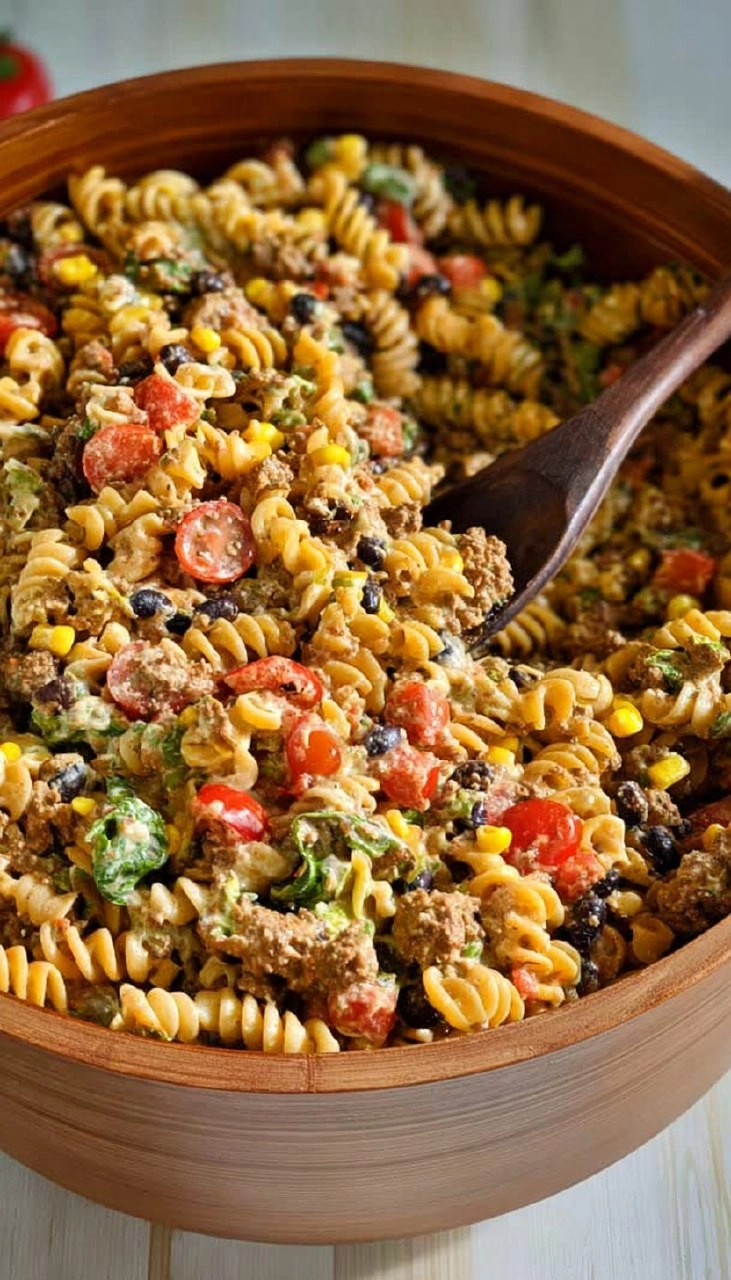 Healthy Taco Pasta Salad (Meal-Prep Friendly) 135 Healthy Taco Pasta Salad (Meal-Prep Friendly)