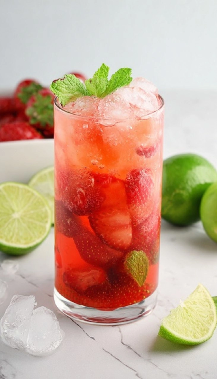 Virgin Strawberry Mojito Mocktail