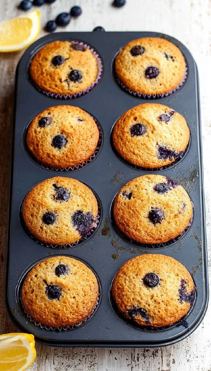 Almond Flour Lemon Blueberry Muffins (Paleo, Soft & Moist)