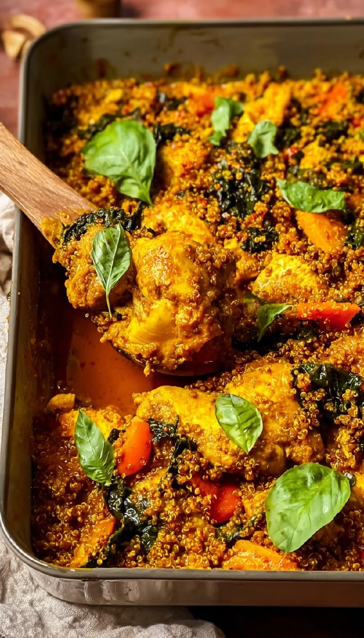BAKED CHICKEN CURRY WITH QUINOA