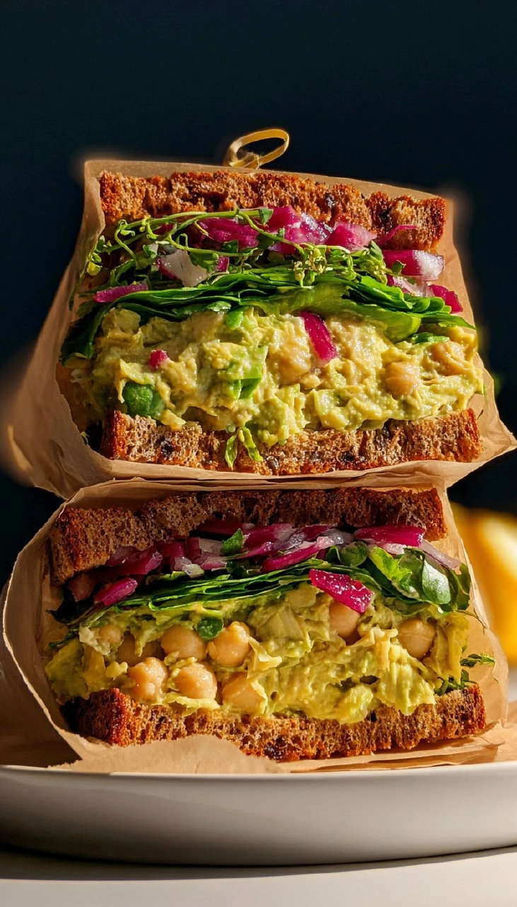 Caramelized Lemon Chickpea Salad Sandwich