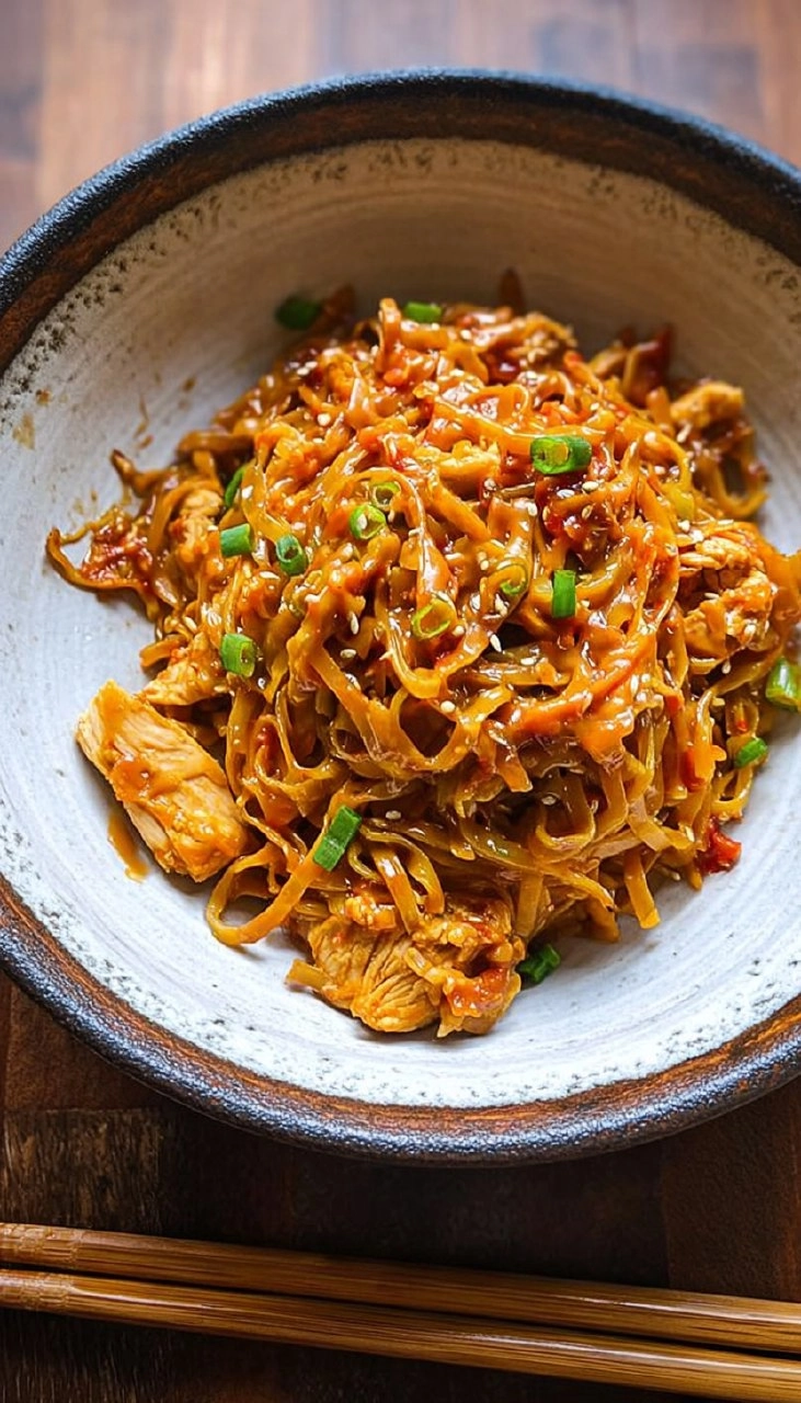 Peanut Chilli Noodles with Chicken