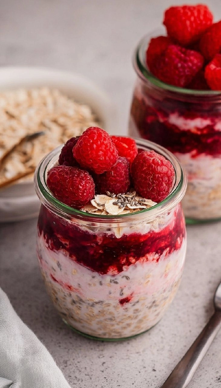 Raspberry Overnight Oats 120 Raspberry Overnight Oats