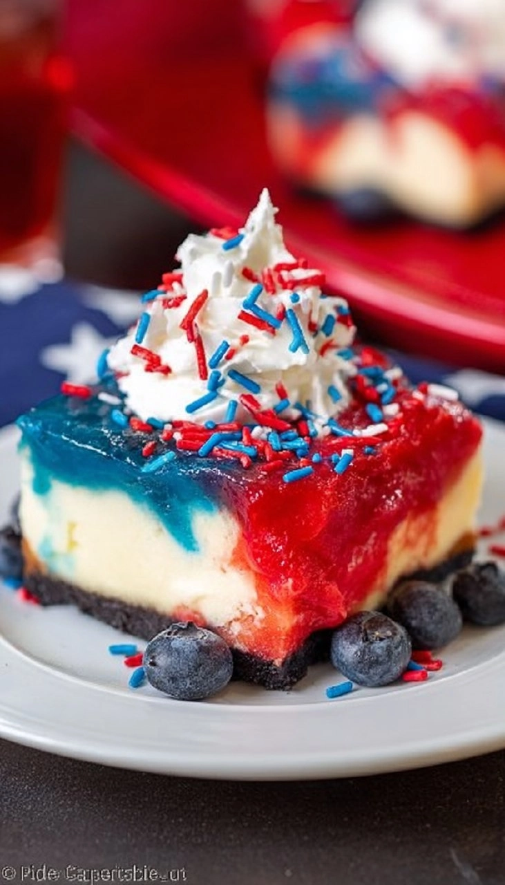 Red White and Blue Cheesecake Bars