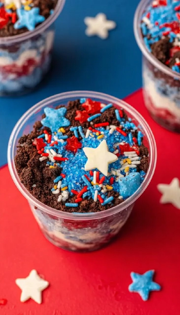Red White and Blue Dirt Cups