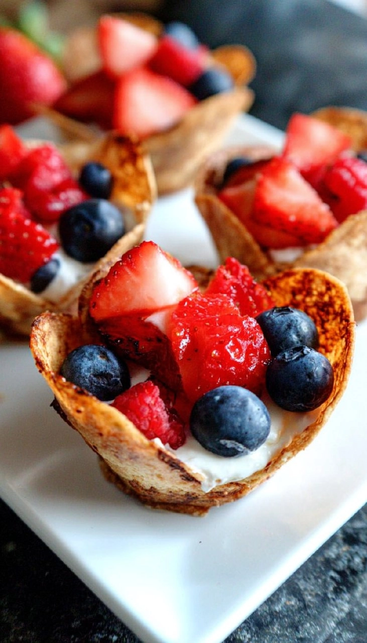 Red, White, and Blue Tortilla Cups