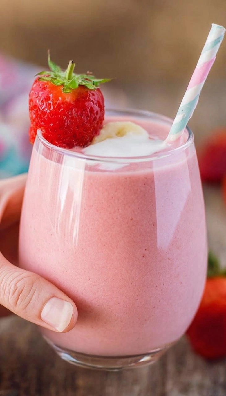Strawberry Banana Smoothie with Yogurt 55 Strawberry Banana Smoothie with Yogurt
