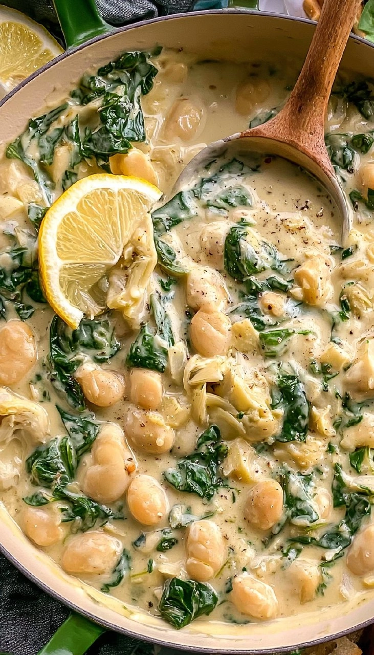 Creamy Spinach Artichoke Butter Beans