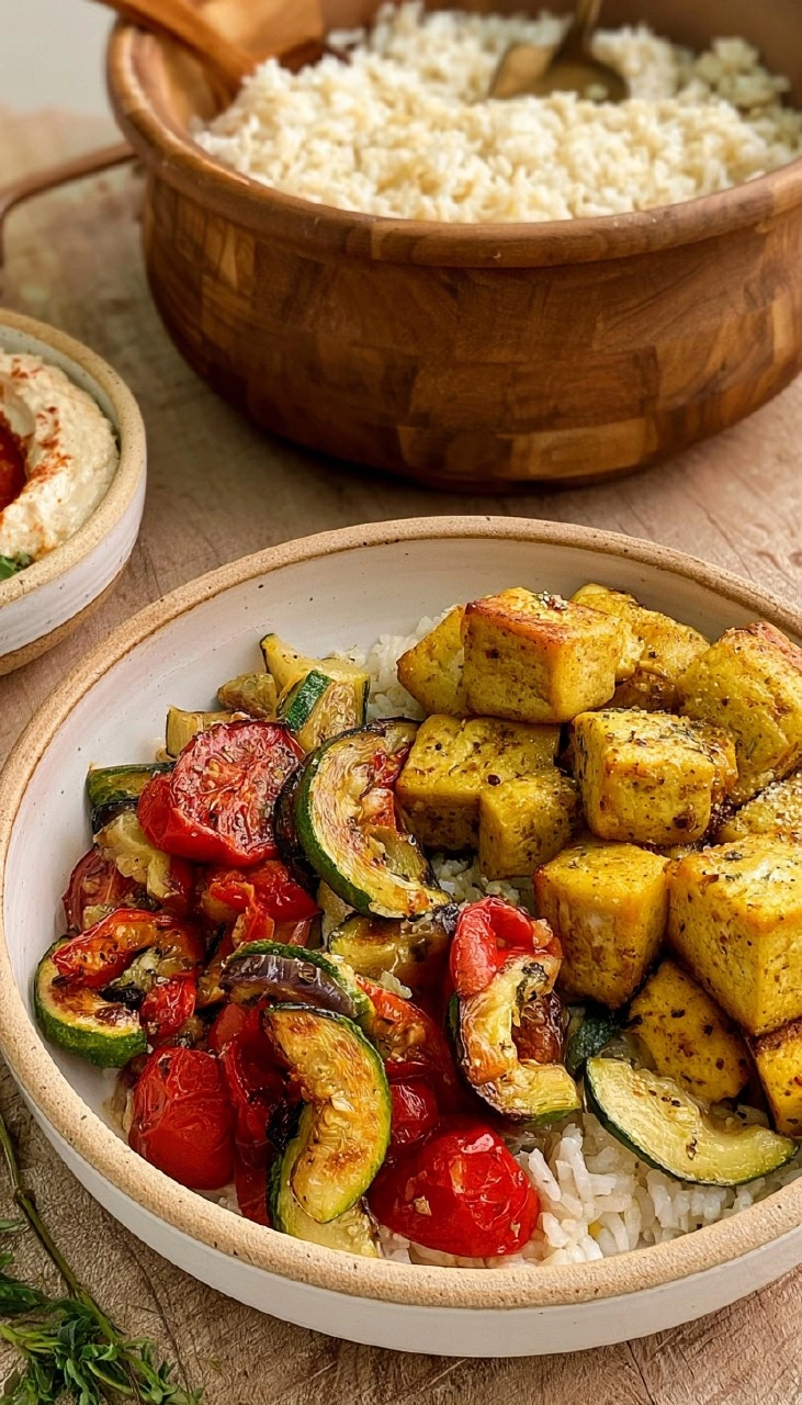 Greek Tofu &amp; Rice Bowls