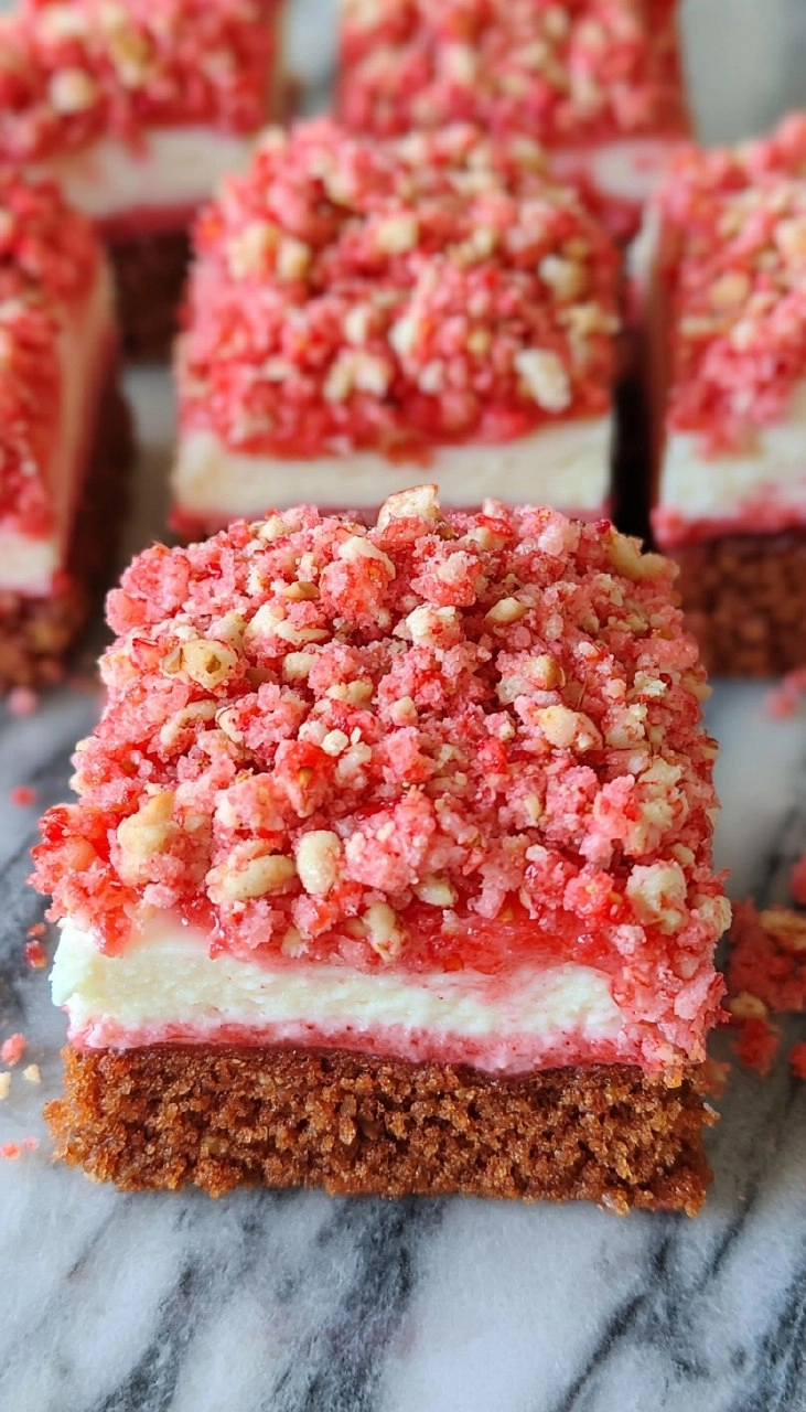 Strawberry Crunch Cheesecake Brownies
