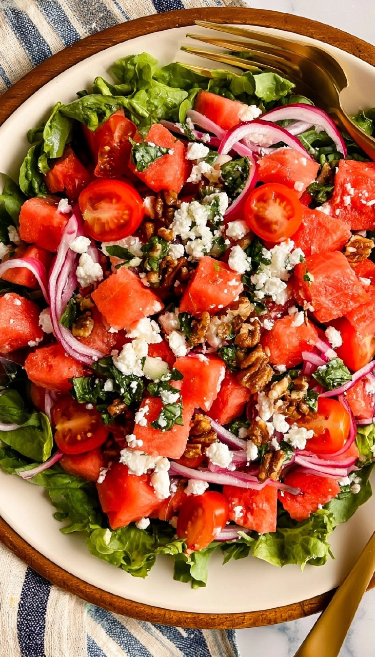 Watermelon Feta Salad | Fresh Summer Picnic Side