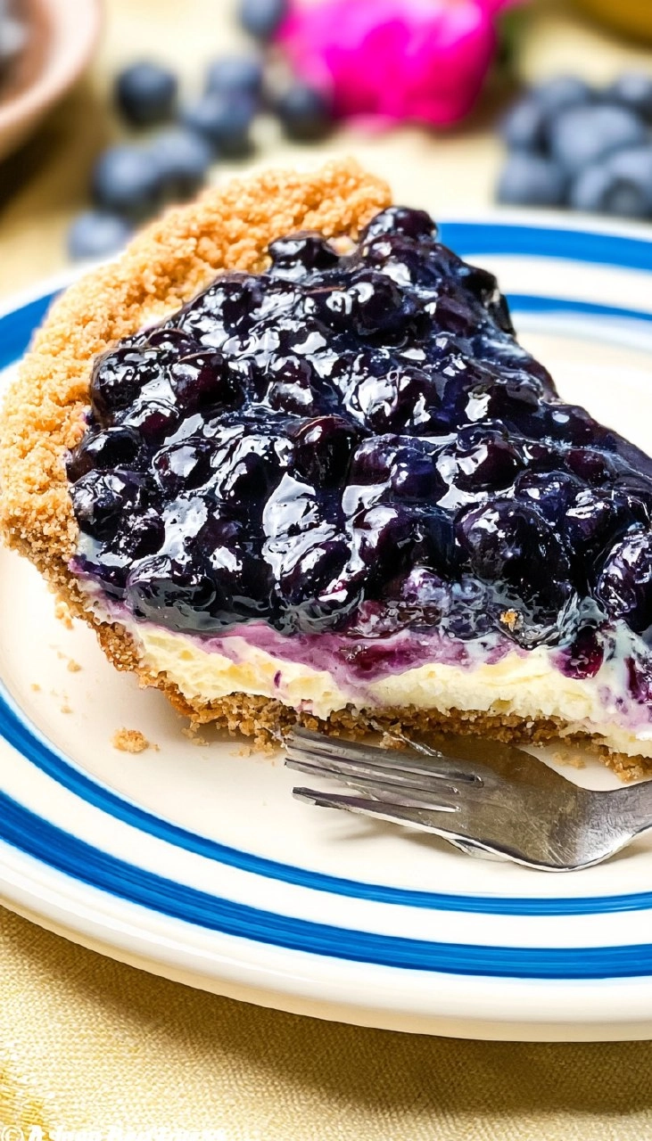 Blueberry Cream Cheese Pie (No-Bake)