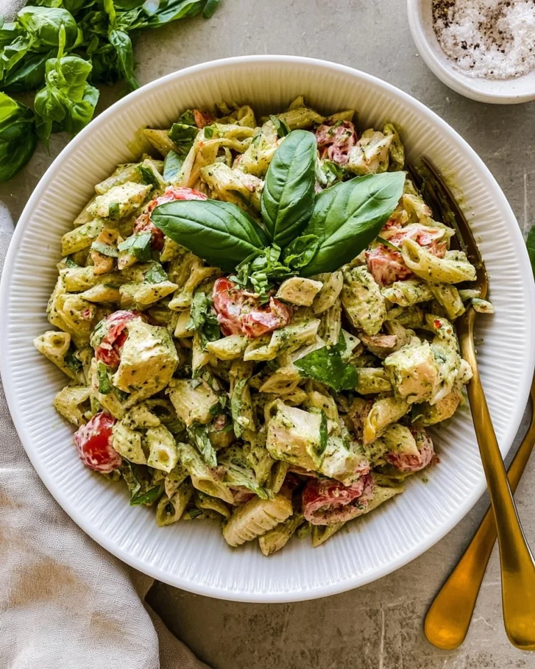 Creamy Chicken Pesto Pasta Salad 122 Creamy-Chicken-Pesto-Pasta-Salad-Recipe