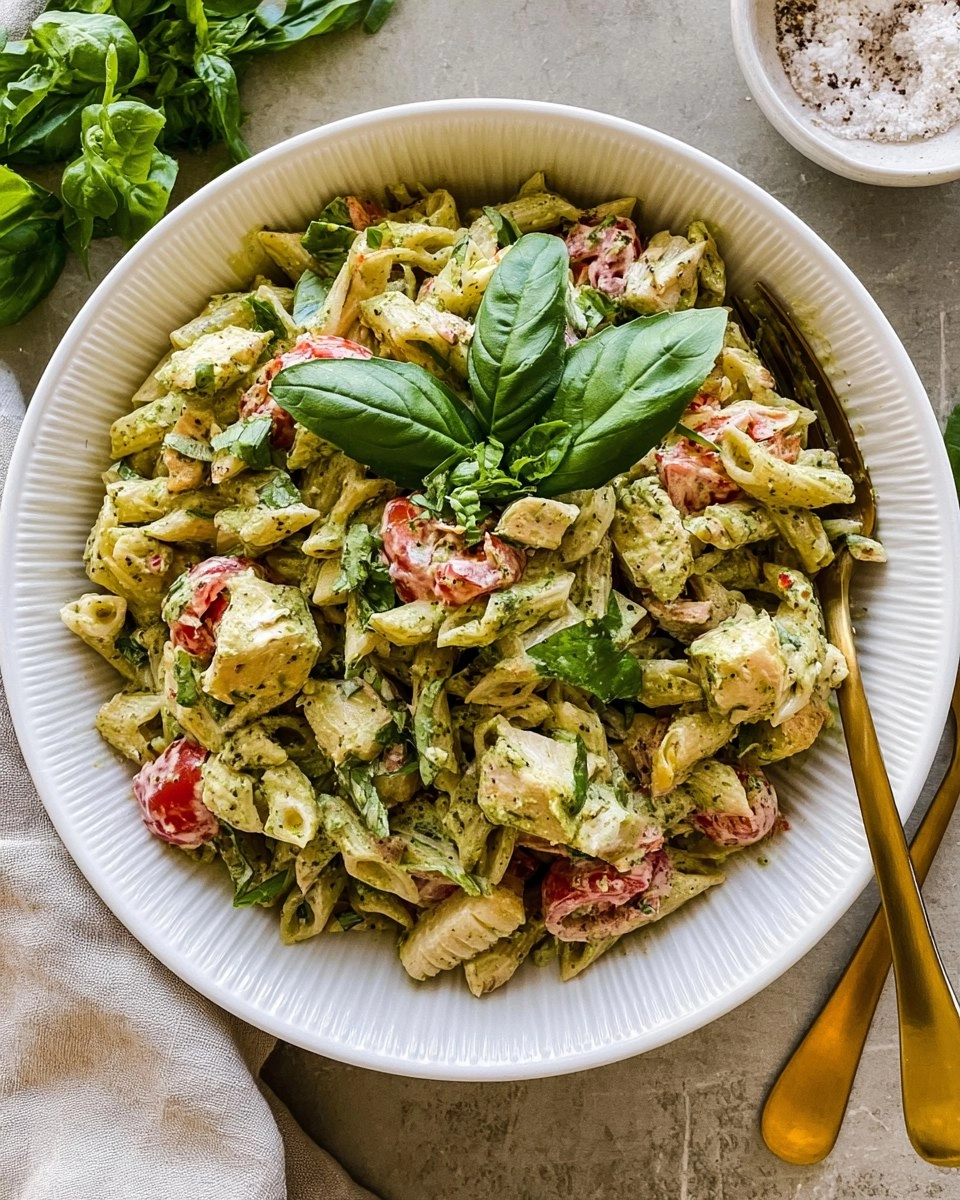 Creamy Chicken Pesto Pasta Salad 119 Creamy Chicken Pesto Pasta Salad