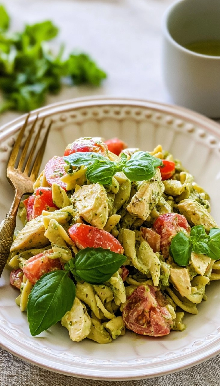 Creamy Chicken Pesto Pasta Salad 120 Creamy Chicken Pesto Pasta Salad